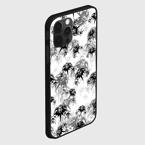 Чехол iPhone 12 Pro Max Король и шут Лого Паттерн / 3D-Черный – фото 2