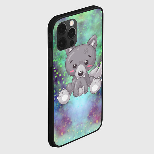Чехол iPhone 12 Pro Max Маленький серый волк / 3D-Черный – фото 2
