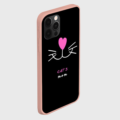 Чехол iPhone 12 Pro Max Cats mom / 3D-Светло-розовый – фото 2