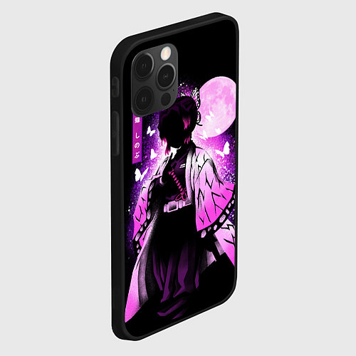 Чехол iPhone 12 Pro Max Шинобу Кочо силуэт Клинок рассекающего демона / 3D-Черный – фото 2