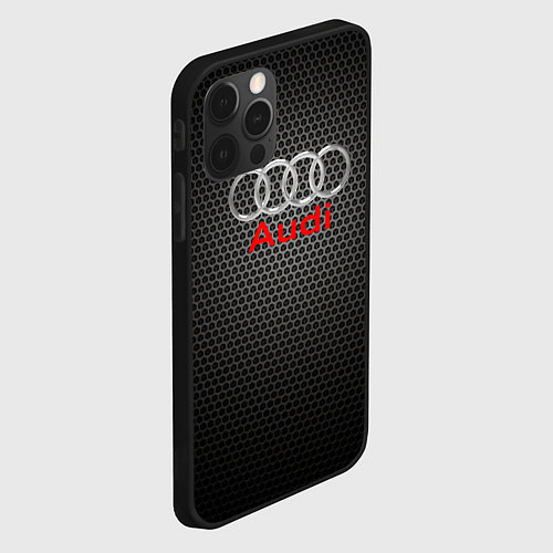 Чехол iPhone 12 Pro Max Audi карбон / 3D-Черный – фото 2