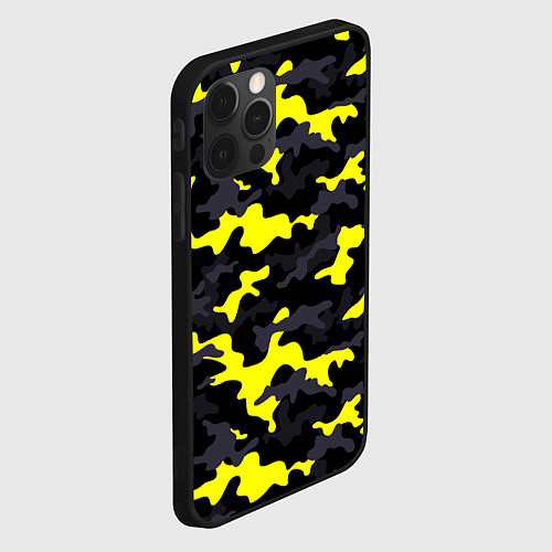 Чехол iPhone 12 Pro Max Black Camo / 3D-Черный – фото 2