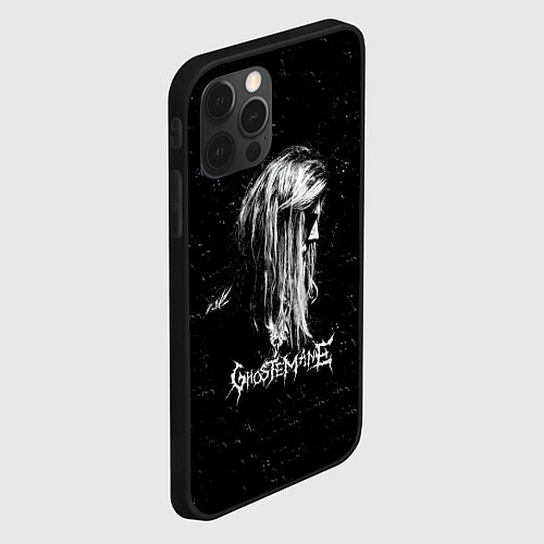 Чехол iPhone 12 Pro Max GHOSTEMANE Rap Гостмейн ЧБ Logo / 3D-Черный – фото 2