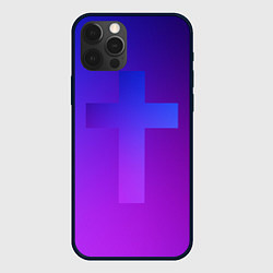 Чехол для iPhone 12 Pro Max Крест в неоне, цвет: 3D-черный