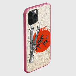 Чехол для iPhone 12 Pro Max Закат Бамбук, цвет: 3D-малиновый — фото 2