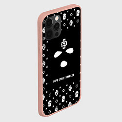 Чехол для iPhone 12 Pro Max Узор Black Phantom Ski Mask Dope Street Market, цвет: 3D-светло-розовый — фото 2