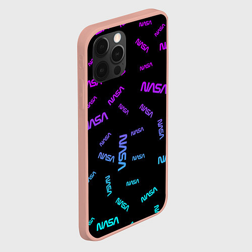 Чехол iPhone 12 Pro Max NASA NEON PATTERN / 3D-Светло-розовый – фото 2