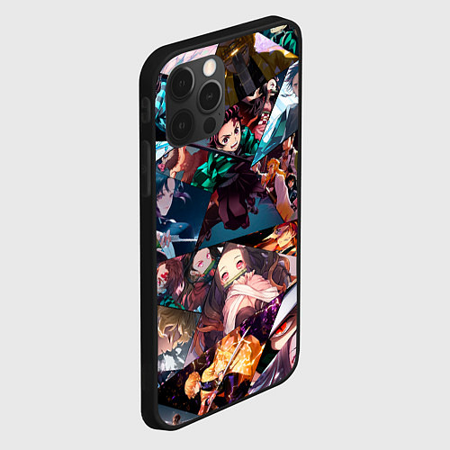 Чехол iPhone 12 Pro Max Kimetsu no aiba Все персонажи / 3D-Черный – фото 2