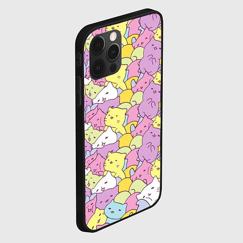 Чехол iPhone 12 Pro Max Cute pattern of seals / 3D-Черный – фото 2
