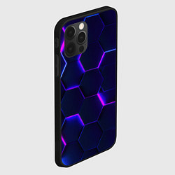 Чехол для iPhone 12 Pro Max Соты - неон, цвет: 3D-черный — фото 2