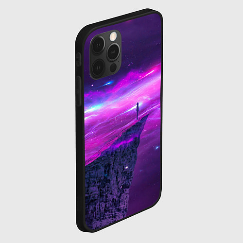 Чехол iPhone 12 Pro Max Наедине со вселенной Alone with the universe / 3D-Черный – фото 2