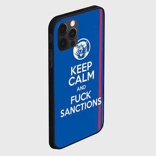 Чехол iPhone 12 Pro Max Keep calm and fuck sanctions / 3D-Черный – фото 2