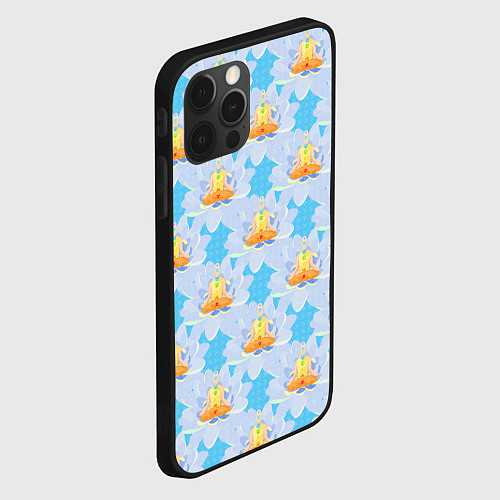 Чехол iPhone 12 Pro Max YOGA медитация / 3D-Черный – фото 2