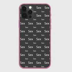 Чехол для iPhone 12 Pro Max SEX-СЕКС-SEX, цвет: 3D-малиновый