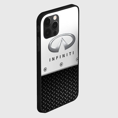 Чехол iPhone 12 Pro Max Infiniti сталь / 3D-Черный – фото 2