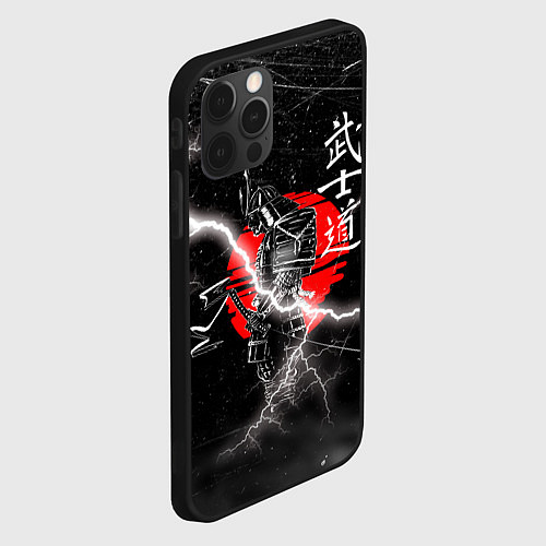 Чехол iPhone 12 Pro Max Самурай Бусидо Иероглифы Samurai Lightning / 3D-Черный – фото 2