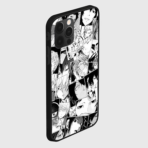 Чехол iPhone 12 Pro Max Bungo Stray Dogs pattern / 3D-Черный – фото 2