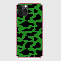 Чехол для iPhone 12 Pro Max Армейский камуфляж, цвет: 3D-малиновый