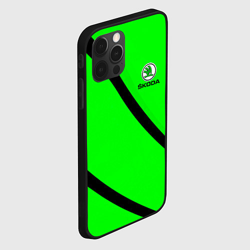 Чехол iPhone 12 Pro Max SKODA Логотип / 3D-Черный – фото 2