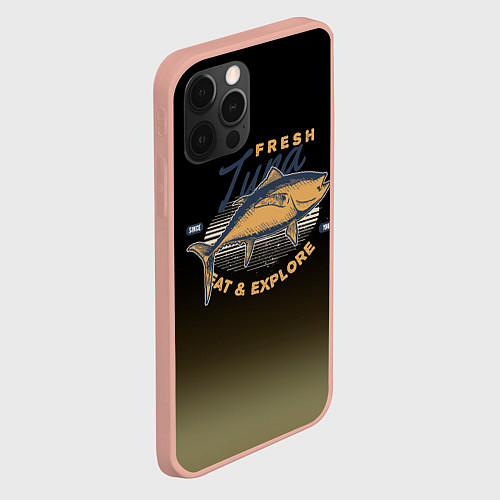 Чехол iPhone 12 Pro Max Большая рыба fish / 3D-Светло-розовый – фото 2