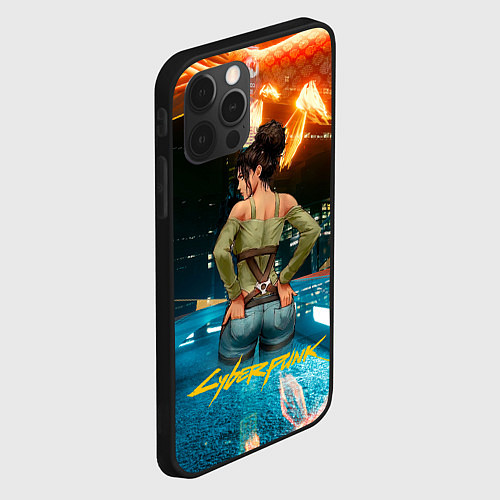 Чехол iPhone 12 Pro Max Panam сзади Cyberpunk2077 / 3D-Черный – фото 2