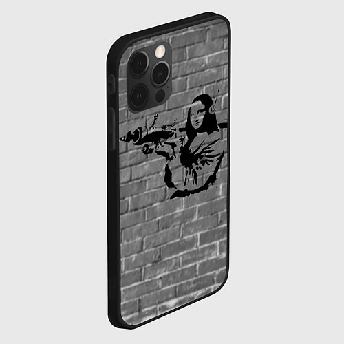 Чехол iPhone 12 Pro Max Мона Лиза Бэнкси Banksy / 3D-Черный – фото 2