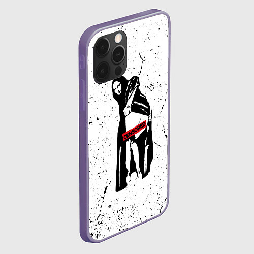 Чехол iPhone 12 Pro Max Banksy Mona Lisa Бэнкси / 3D-Серый – фото 2