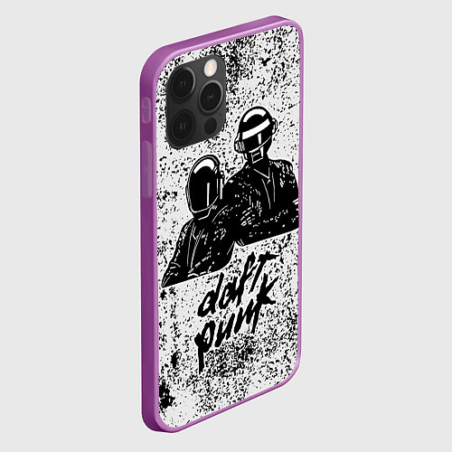 Чехол iPhone 12 Pro Max Daft Punk B&W / 3D-Сиреневый – фото 2