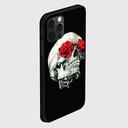 Чехол для iPhone 12 Pro Max Череп Розы, цвет: 3D-черный — фото 2
