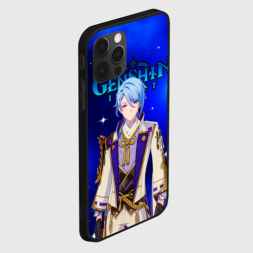 Чехол iPhone 12 Pro Max Камисато Аято Kamisato Ayato / 3D-Черный – фото 2