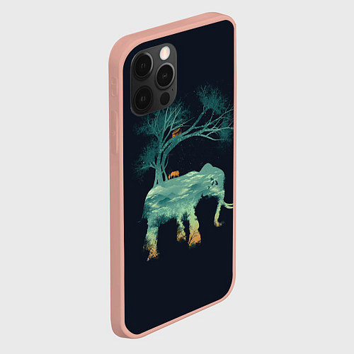 Чехол iPhone 12 Pro Max Душа природы - Африка / 3D-Светло-розовый – фото 2