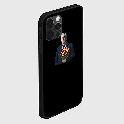 Чехол iPhone 12 Pro Max Валерий Меладзе с цветами / 3D-Черный – фото 2