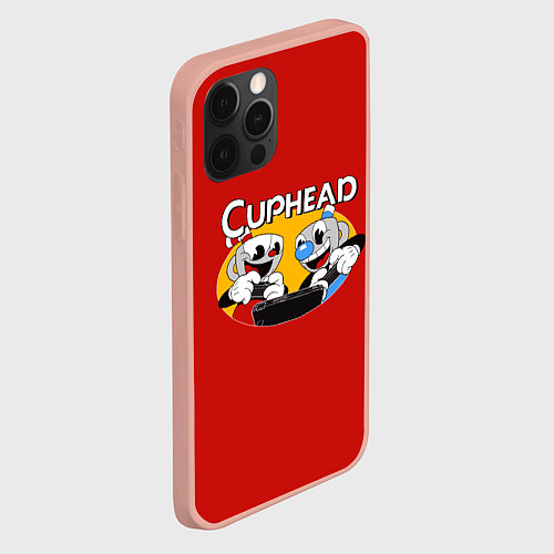 Чехол iPhone 12 Pro Max Cuphead and Mugman Gamers / 3D-Светло-розовый – фото 2