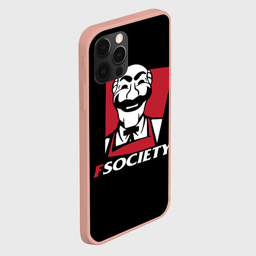 Чехол iPhone 12 Pro Max FSOCIETY HACKING / 3D-Светло-розовый – фото 2