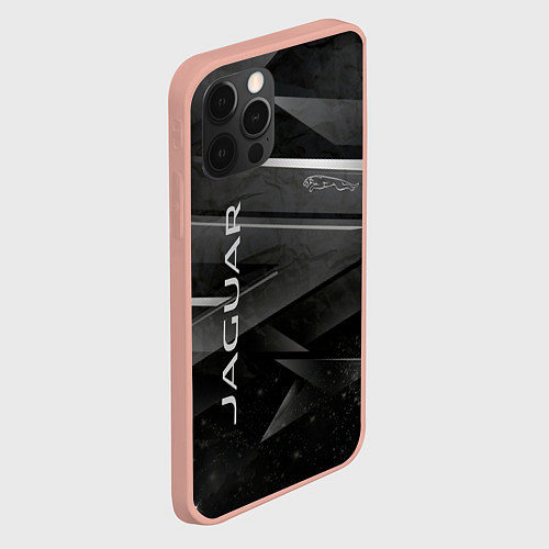 Чехол iPhone 12 Pro Max JAGUR ЯГУАР абстракция / 3D-Светло-розовый – фото 2