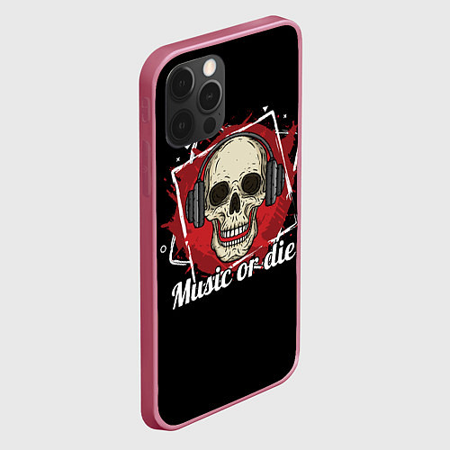 Чехол iPhone 12 Pro Max Музыка или Cмерть / 3D-Малиновый – фото 2