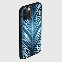 Чехол для iPhone 12 Pro Max Неоновый абстрактный узор Синий и голубой неон на, цвет: 3D-черный — фото 2