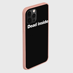 Чехол для iPhone 12 Pro Max Dead Inside Надпись, цвет: 3D-светло-розовый — фото 2