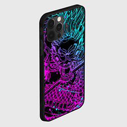 Чехол для iPhone 12 Pro Max НЕОНОВЫЕ ДРАКОНЫ NEON DRAGON БРЫЗГИ КРАСОК, цвет: 3D-черный — фото 2