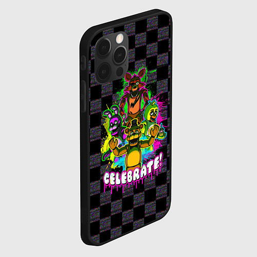 Чехол iPhone 12 Pro Max Five Nights at Freddys - FNAF / 3D-Черный – фото 2