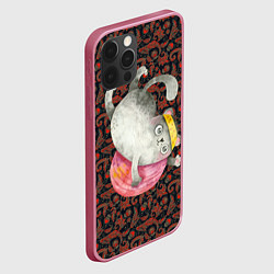 Чехол для iPhone 12 Pro Max Забавный кот с клубком, цвет: 3D-малиновый — фото 2