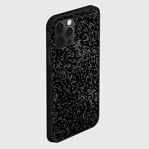 Чехол iPhone 12 Pro Max Пиксельный паттерн Минимализм / 3D-Черный – фото 2