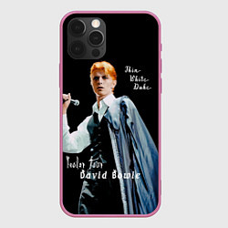 Чехол для iPhone 12 Pro Max Thin White Duke David Bowie Isolar Tour, цвет: 3D-малиновый