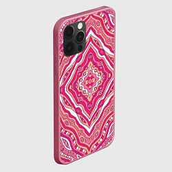Чехол для iPhone 12 Pro Max Абстракция Узор розового цвета, цвет: 3D-малиновый — фото 2