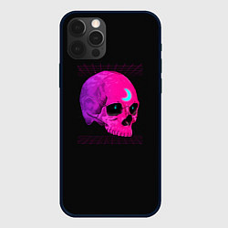 Чехол для iPhone 12 Pro Max Неоновый череп с огоньками, цвет: 3D-черный