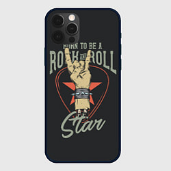 Чехол для iPhone 12 Pro Max Рожденный быть звездой рок-н-ролла, цвет: 3D-черный