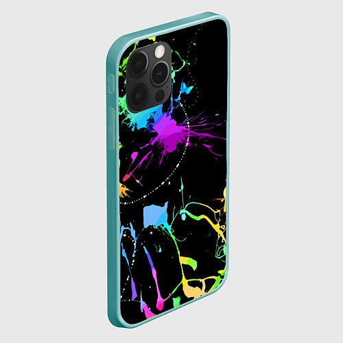 Чехол iPhone 12 Pro Max Neon vanguard fashion pattern / 3D-Мятный – фото 2