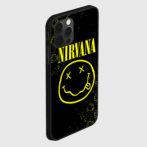 Чехол iPhone 12 Pro Max NIRVANA логотипы / 3D-Черный – фото 2