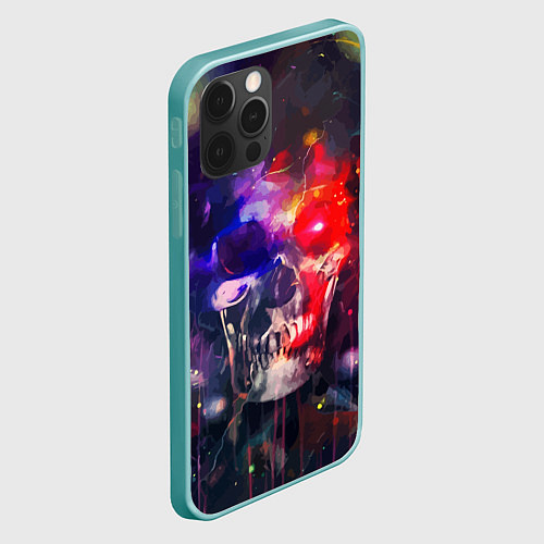 Чехол iPhone 12 Pro Max Vanguard neon skull Fashion pattern / 3D-Мятный – фото 2