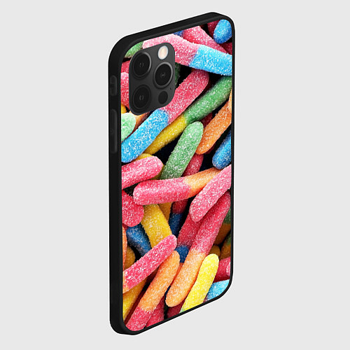 Чехол iPhone 12 Pro Max Мармеладные червячки / 3D-Черный – фото 2